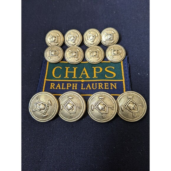 RARE Bronze brass Ralph POLO set 12 Gold Blazer Suit Jacket Replacement Buttons - Picture 6 of 6